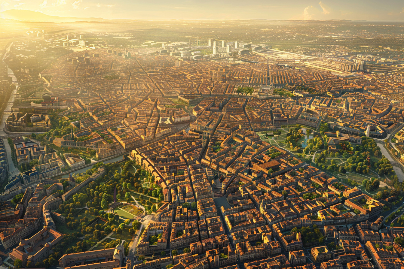 Vue panoramique d'un quartier paisible à Saint-Étienne, idéal pour s'établir, illustrant les secrets de vie de la ville.